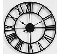 NTALJC Vintage Large Wall Clock Round Metal Silent Non-Ticking Battery Operated Roman Numerals Clocks for Home, Office, Indoor, Outdoor Garden Clock 50CM Red Decoration