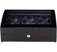 NTALJC Watch Winder Box 6,Silent Wooden Battery Operated Watches Winders Display Box Storage Case Black