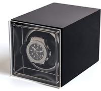 NTALJC Watch Winders - Mini Single Watch Shaker Boîte de Rangement de Montre à poussière en Bois Automatique Wind Winder Turn Turn Appareil de Montre Home Watch Boîte d'enroulement (Black High)