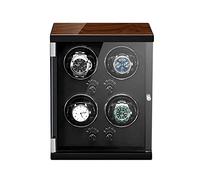 NTALJC Watch Winding Box Watch Winder, 4 emplacements, Gardien de Gamme Automatique, Bois + boîtier en métal, Porte-Gyroscope, Rangement de Montre de boîtier à Moteur Silencieux