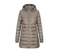 NTALJC Women's Lightweight Down Jackets Long Hooded Detachable Hat Coats Winter Warm Casual Outerwear