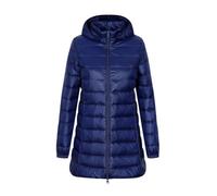 NTALJC Women's Lightweight Down Jackets Long Hooded Detachable Hat Coats Winter Warm Casual Outerwear