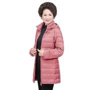 NTALJC Women's Plus Size Lightweight Down Jackets Mid Length Warm Puffer Coats Detachable Hooded Casual Outwear
