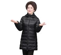 NTALJC Women's Plus Size Lightweight Down Jackets Mid Length Warm Puffer Coats Detachable Hooded Casual Outwear
