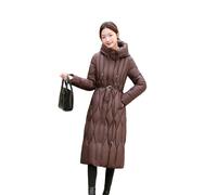 NTALJC Women's Quilted Parkas Long Hooded Jackets Thick Padded Winter Coats Lace-Up Fashion Outerwear
