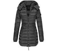 NTALJC Women's Winter Hooded Jackets Cotton Padded Coats Slim Fit Warm Puffer Parkas Zipper Long Sleeve Outerwear