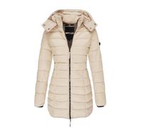 NTALJC Women's Winter Hooded Jackets Cotton Padded Coats Slim Fit Warm Puffer Parkas Zipper Long Sleeve Outerwear