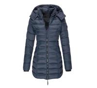 NTALJC Women's Winter Hooded Jackets Cotton Padded Coats Slim Fit Warm Puffer Parkas Zipper Long Sleeve Outerwear