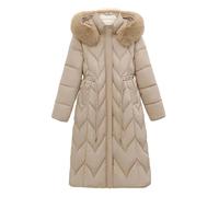 NTALJC Women's Winter Parkas Plush Collar Hooded Jackets Plus Size Thick Warm Fashion Coats Outerwear