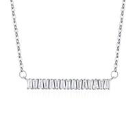 NTALJC Zircon Femme Pierres Trapézoïdales Maman S Argent 45x2.9cm Anniversaire Saint-Valentin