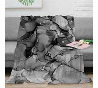 NTBSDVKDO 3D Imprimé Abstrait Fluid Art Couverture Polaire Microfibre Respirante Monochrome Ink Wash Couverture Polaire Cadeau Emménagement pour Foyers 70×80inch(180x200cm)