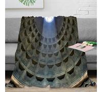 NTBSDVKDO 3D Imprimé Ancient Architecture Couverture de Lit Microfibre Toutes Saisons Roman Dome Plaid de Voyage Compact pour Étudiants Campeurs Jeunes 50x60inch(127x152cm)