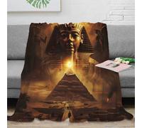 NTBSDVKDO 3D Imprimé Ancient Egypt Jeté de Canapé Microfibre Doux Mystical Pyramid Art Couverture de Voyage Cadeau pour Campeurs Amis 80×90inch(200x230cm)