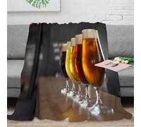 NTBSDVKDO 3D Imprimé Craft Beer Tasting Jeté de Canapé Microfibre Literie Brewery Experience Couverture Légère pour Étudiants Gammers Jeunes 40x50inch(100x130cm)