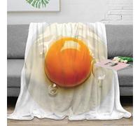 NTBSDVKDO 3D Imprimé Egg Yolk Closeup Plaid Microfibre Anti-Bouloche Natural Food Photo Couverture de Lit Légère pour Étudiants Colocataires Jeunes Adultes 40x50inch(100x130cm)