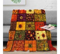 NTBSDVKDO 3D Imprimé Floral Quilt Motif Plaid de Salon Microfibre Literie Handmade Patchwork Couverture Polaire Cadeau Anniversaire pour Amoureux 70×80inch(180x200cm)