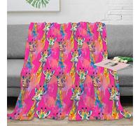 NTBSDVKDO 3D Imprimé Giraffe Motif Art Couverture Microfibre Ultra Douce Vif Pop Art Plaid Chaud Cadeau Anniversaire pour Famille Amis 40x50inch(100x130cm)