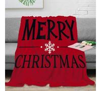 NTBSDVKDO 3D Imprimé MerryXmas Couverture Microfibre Ultra Douce HolidayGreetingStyle Plaid Chaud Toutes Saisons Lavable en Machine pour Propriétaires Familles Adultes 70×80inch(180x200cm)