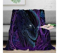 NTBSDVKDO 3D Imprimé Nightmare Creature Couverture Moelleuse Microfibre Literie Dark Fantastique Art Jeté de Canapé Légère Respirant pour Adultes Jeunes Couples 60x80inch(150x200cm)