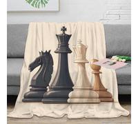 NTBSDVKDO 3D Imprimé pièces échecs Plaid de Voyage Microfibre Compact Classic Board Game Design Jeté de Salon Cadeau pour Voyageurs Campeurs 60x80inch(150x200cm)