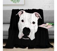 NTBSDVKDO 3D Imprimé PitbullDogArt Couverture Moelleuse Microfibre DigitalIllustrationStyle Jeté de Canapé Légère pour Étudiants Locataires Jeunes Adultes 40x50inch(100x130cm)