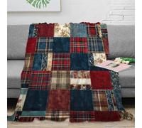 NTBSDVKDO 3D Imprimé Plaid Quilt Motif Jeté de Lit Microfibre Literie Vintage Patchwork Couverture Lavable en Machine Cadeau Pâques pour Famille Enfants 70×80inch(180x200cm)