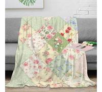 NTBSDVKDO 3D Imprimé Quilt Motif Jeté de Lit Microfibre Literie Chaud Vintage Patchwork Couverture Antistatique Infroissable pour Adultes Enfants Propriétaires 70×80inch(180x200cm)