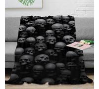 NTBSDVKDO 3D Imprimé Skull Collection Plaid de Salon Microfibre Literie Gothic Art Couverture Polaire Anti-Bouloche Toutes Saisons pour Locataires Familles Enfants 50x60inch(127x152cm)