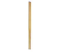 NTCE Lot de 5 paires de baguettes chinoises en acier inoxydable - Réutilisables - Passent au lave-vaisselle - Doré