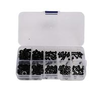Ntcpefy 150Pcs M2 M2.5 Nylon Hex vis Boulon ecrou rondelle Standoff Kit d'Assortiment noir