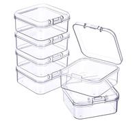 Ntcpefy BoîTe de Rangement Transparente en Plastique de 6 PièCes pour la Collecte de Petits Objets, Perles, Cartes de Visite