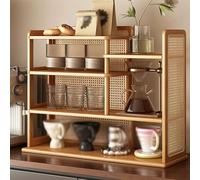 NTDMSFWM Présentoir à Tasses à café, Meuble de Rangement Multicouche for Tasses à thé, for comptoir de Cuisine, Salon et Bureau(Natural,26in)