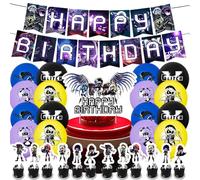NTEVXZ 31Pcs Cartoon Décorations de Fête, Décoration Anniversaire Murder , Ballon Bannière Cake Toppers, Murder Décorations de Fête, Fournitures de Fête d'Anniversaire pour Enfants