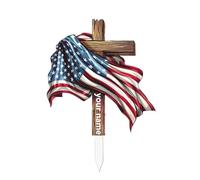 NTf322 Drapeau de jardin à remplir pour le jour de l'indépendance - Décorations de vacances - Artisanat - Drapeau patriotique - Décorations de vacances - NTf322 (A, 32 cm)