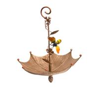 NTf377 Mangeoire à oiseaux en forme de parapluie à suspendre pour l'extérieur, colibri en forme de parapluie pour le bain, le jardin et l'arrière-cour (noir, 28 x 23,5 cm)