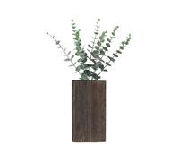 NTf408 Lot de 4 pots de fleurs murales en bois pour fleurs séchées et verdure d'intérieur - Vase de poche en bois moderne à suspendre pour salon, chambre à coucher, maison (noir, 24 x 9,6 x 3,5 cm)