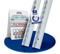 NTG 2 pièces de 1 m de Rail Airlin de Forme Semi-Circulaire en Aluminium avec Trous | Set avec 10 PIÈCES Fitting | Arrimage du Chargement pour camions, remorques, Camping-Cars | anodisé | 1000mm