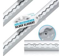 NTG 6 pièces de 2 m de Rail Airlin de Forme Semi-Circulaire en Aluminium avec Trous | Argent anodisé | Arrimage du Chargement pour Les camions et Les Camping-Cars | Rail d'arrimage percé | 1975mm