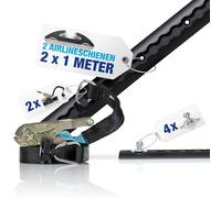 NTG Blackline Rails d'aviation en aluminium - Percé et anodisé noir - Forme semi-circulaire de 1 m - Certifié TÜV - Rail d'arrimage pour camions et camping-cars