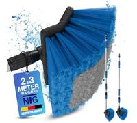 NTG Brosse de Lavage Brosse de Lavage pour Voiture Brosse de Lavage télescopique en Variante de 2 & 3 mètres avec raccord pour Jardin et Conduite d'eau Interne Laveur de vitres (jusqu'à 3 mètres)