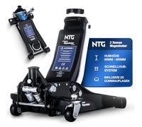 NTG Cric hydraulique 3T - Charge maximale : 85 à 485 mm - Avec 2 patins en caoutchouc - Pour SUV et voitures surbaissées - Double piston - 3000 kg - Avec support magnétique et levage rapide