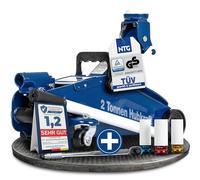 NTG Cric hydraulique - Certifié TÜV - 2 à 2 000 kg - 130 à 330 mm - Avec clé dynamométrique et douilles pour jantes en aluminium