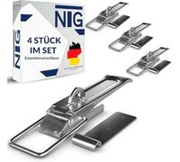 NTG Fermeture Excentrique avec Plaque de Fixation | 210 mm | galvanisé et résistant aux intempéries | Fermeture de Serrage de remorque | Fermeture de ridelle | Fermeture à Levier | (4 pièces)