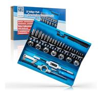 NTG Jeu de 32 tarauds, jeu de tarauds avec coffret de rangement, M3, M4, M5, M6, M8, M10, M12 - pour filetages intérieurs & extérieurs - précis et fiable - - NTG