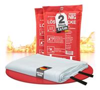 NTG Lot de 2 couvertures anti-incendie, 1 x 1 m, pour cuisine et maison, certifiées DIN EN 1869:2019, élimine tous les types de feu, y compris les incendies de graisse, ne laisse pas de résidus