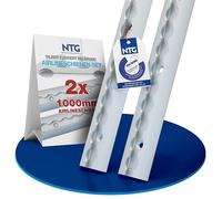 NTG Lot de 2 rails d'avion de 1 m de forme semi-circulaire en aluminium avec trous | Sécurité de charge pour camions, remorques, camping-cars | Anodisé | 1000 mm (fixation rapide et prêt à l'emploi)