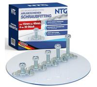 NTG Lot de 4 raccords à vis pour rail d'avion - Ferrure d'extrémité simple - Longueur : 30 mm