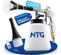 NTG Tornado Pistolet de nettoyage avec buse tourbillonnante Vortex - Nettoyage en profondeur à air comprimé - Réservoir de 1000 ml - Pistolet à air comprimé avec boîtier en métal - Tornado Idéal pour