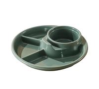 NTHFECG Assiettes plates, en plastique, en 3 parties, contrôle des portions, passent au lave-vaisselle, pour la maison, les enfants et les adultes, vertes