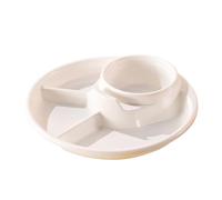 NTHFECG Assiettes plates, en plastique, en 3 parties, contrôle des portions, passent au lave-vaisselle, pour la maison, les enfants et les adultes, blanches